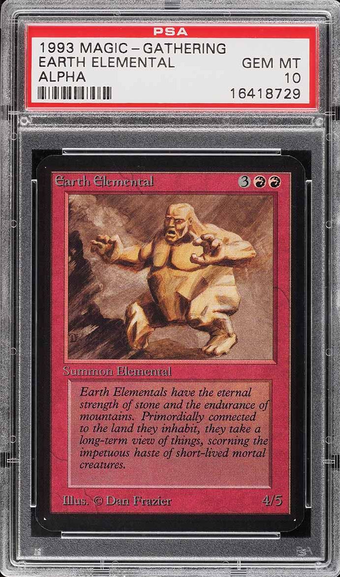 1993 Magic The Gathering MTG Alpha Earth Elemental U R PSA 10 GEM MINT