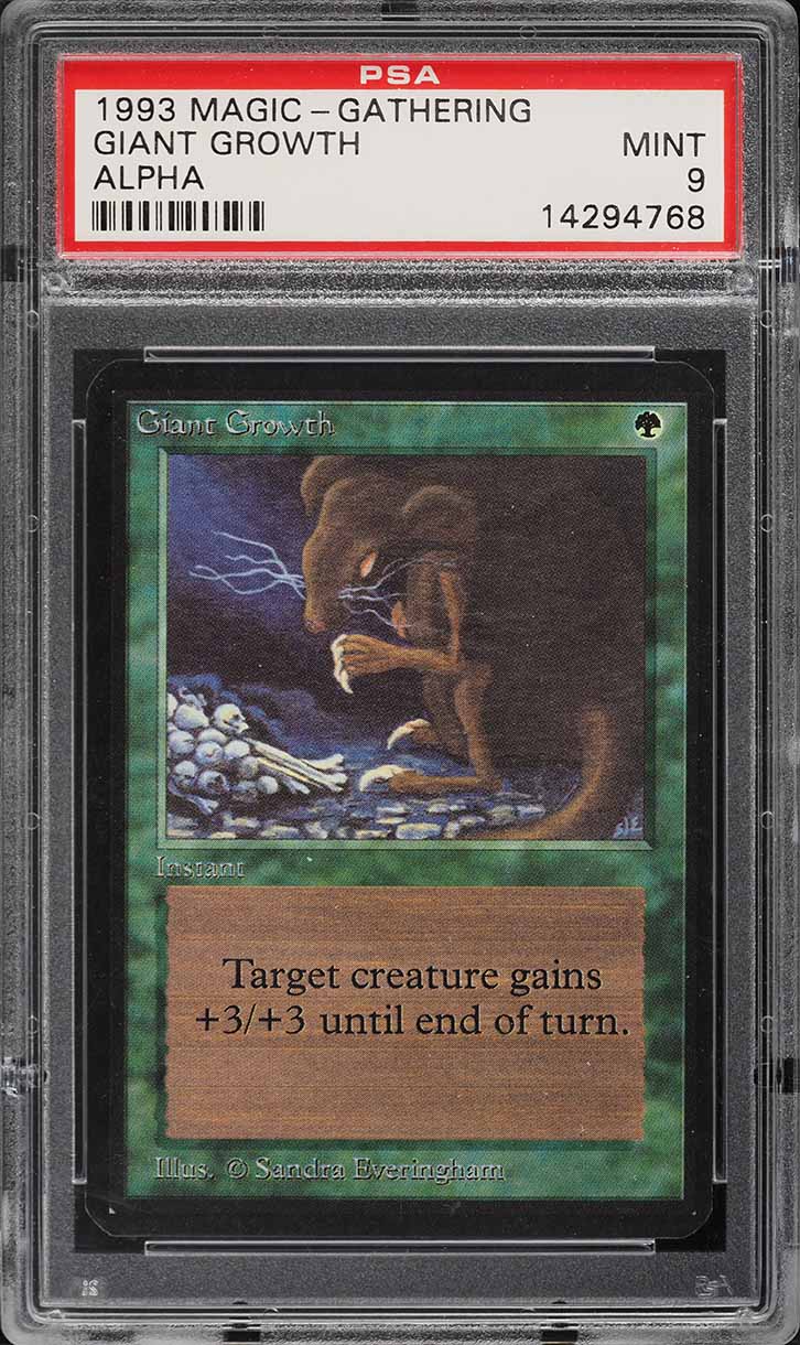 1993 Magic The Gathering MTG Alpha Giant Growth PSA 9 MINT