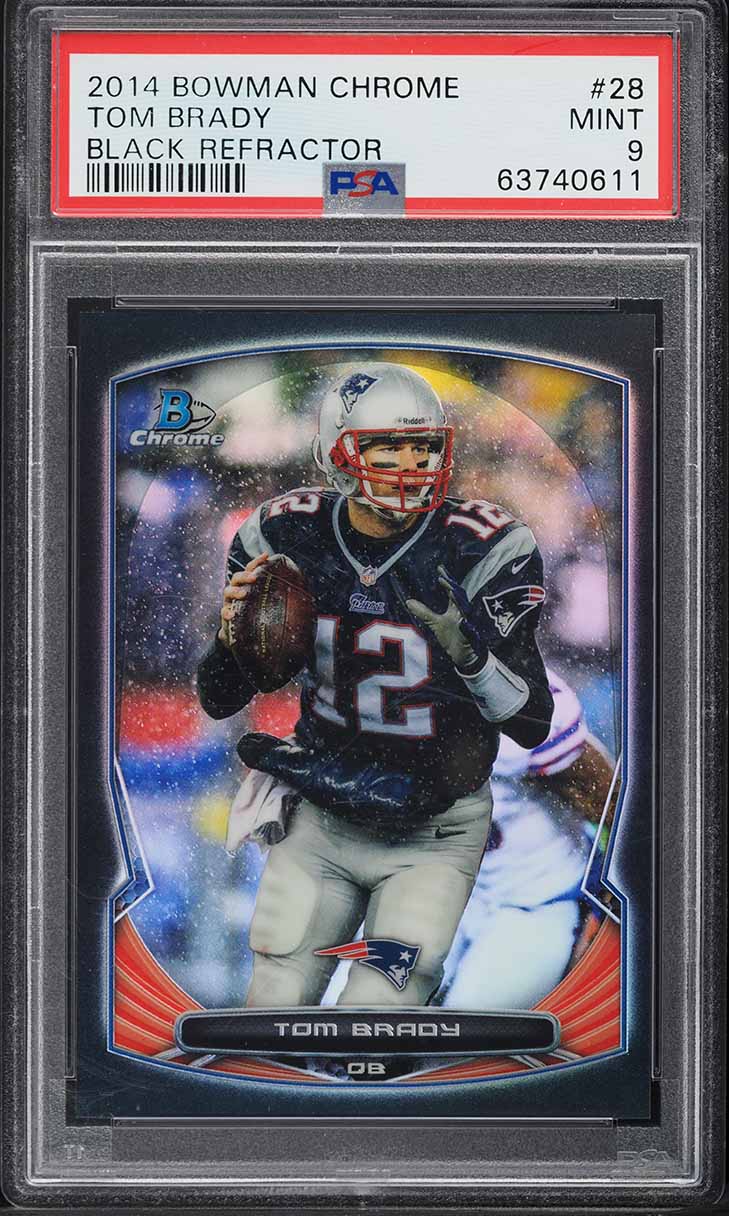 2014 Bowman Chrome Black Refractor Tom Brady /299 #28 PSA 9 MINT