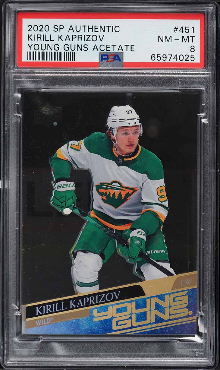 2020 SP Authentic Young Guns Acetate Kirill Kaprizov ROOKIE #451 PSA 8 NM-MT