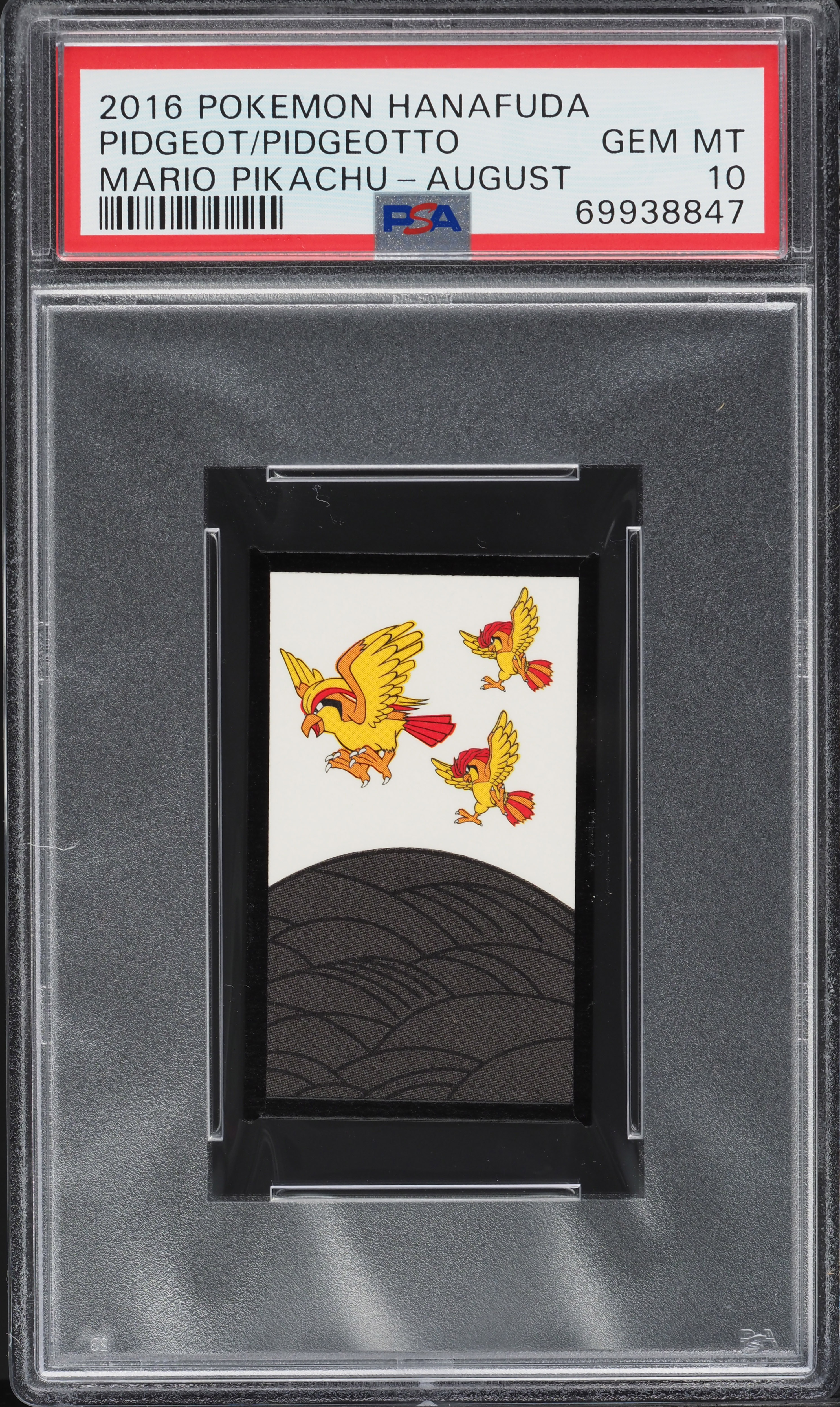 2016 Pokemon Hanafuda Mario Pikachu August Pidgeot & Pidgeotto PSA 