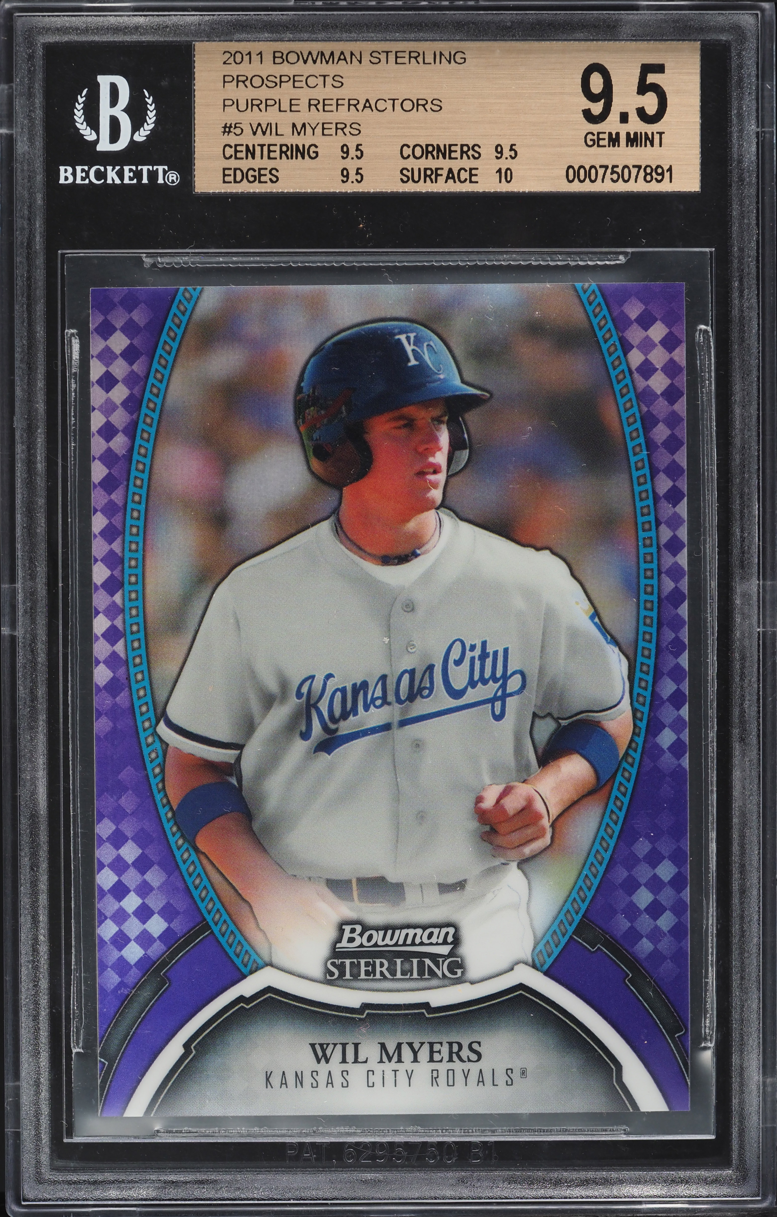 2011 Bowman Sterling Purple Refractor Wil Myers ROOKIE /10 #5 BGS