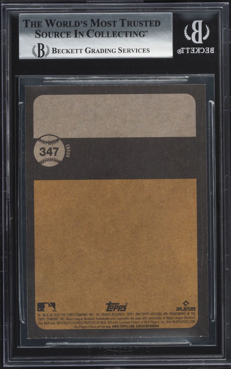 2022 Topps Heritage Error Variation Wander Franco ROOKIE #347 BGS 8.5 NM-MT+