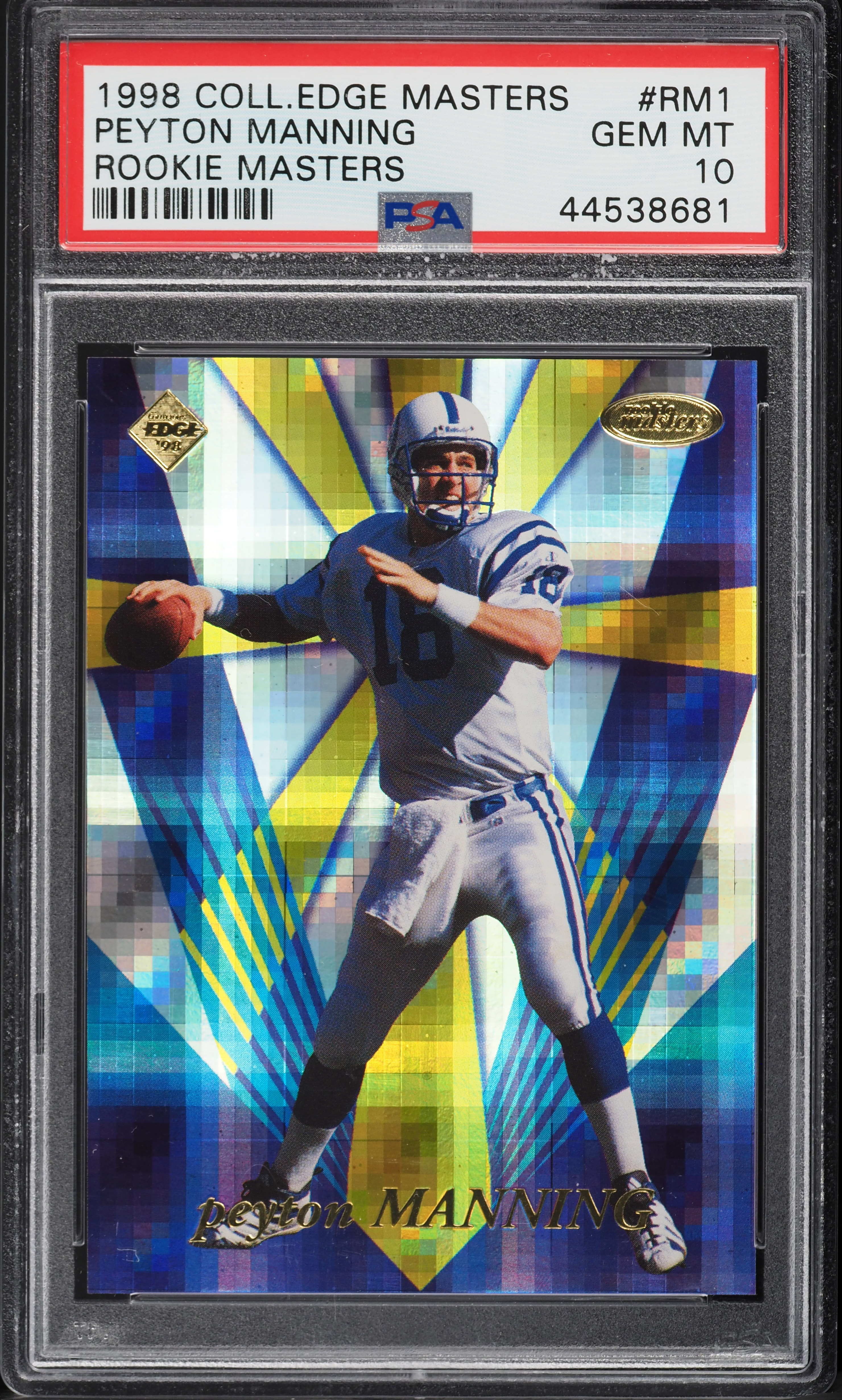 1998 Collector's Edge Masters Peyton Manning ROOKIE /2500 #RM1 PSA