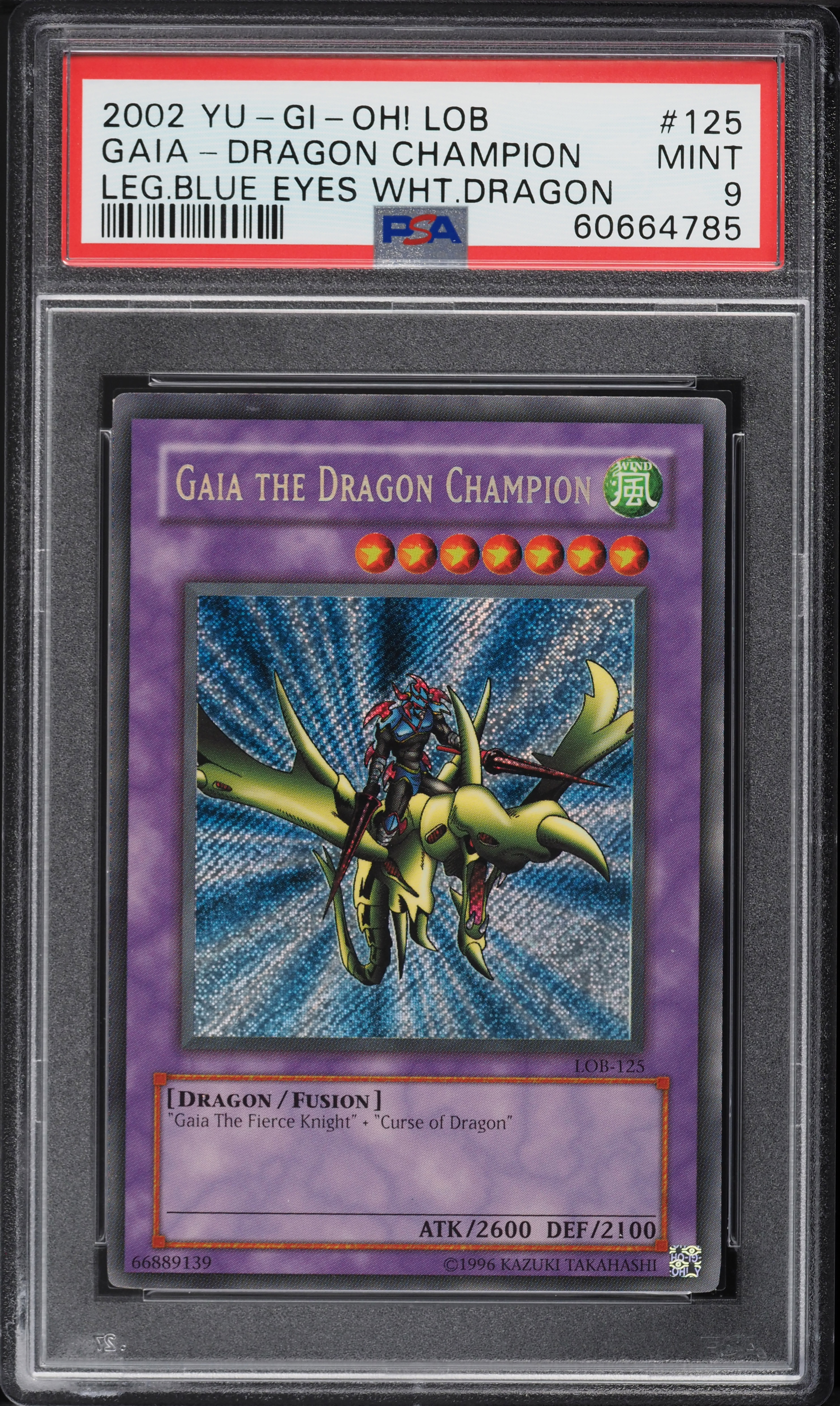 2002 Yu-Gi-Oh! Legend of Blue Eyes Gaia The Dragon Champion #LOB