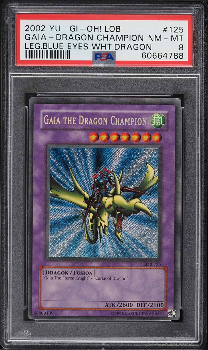 2002 Yu-Gi-Oh! Legend of Blue Eyes Gaia The Dragon Champion #LOB-125 PSA 8 NM-MT