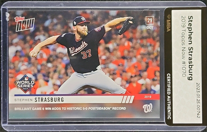 2019 Topps Now Stephen Strasburg #1070 MBA AUTH