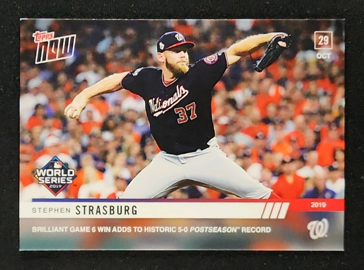 2019 Topps Now Stephen Strasburg #1070 MBA AUTH