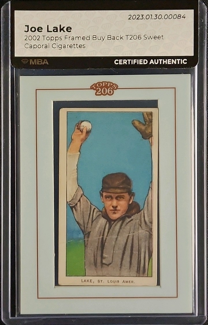 2002 Topps Framed Buy Back T206 Sweet Caporal Joe Lake MBA AUTH