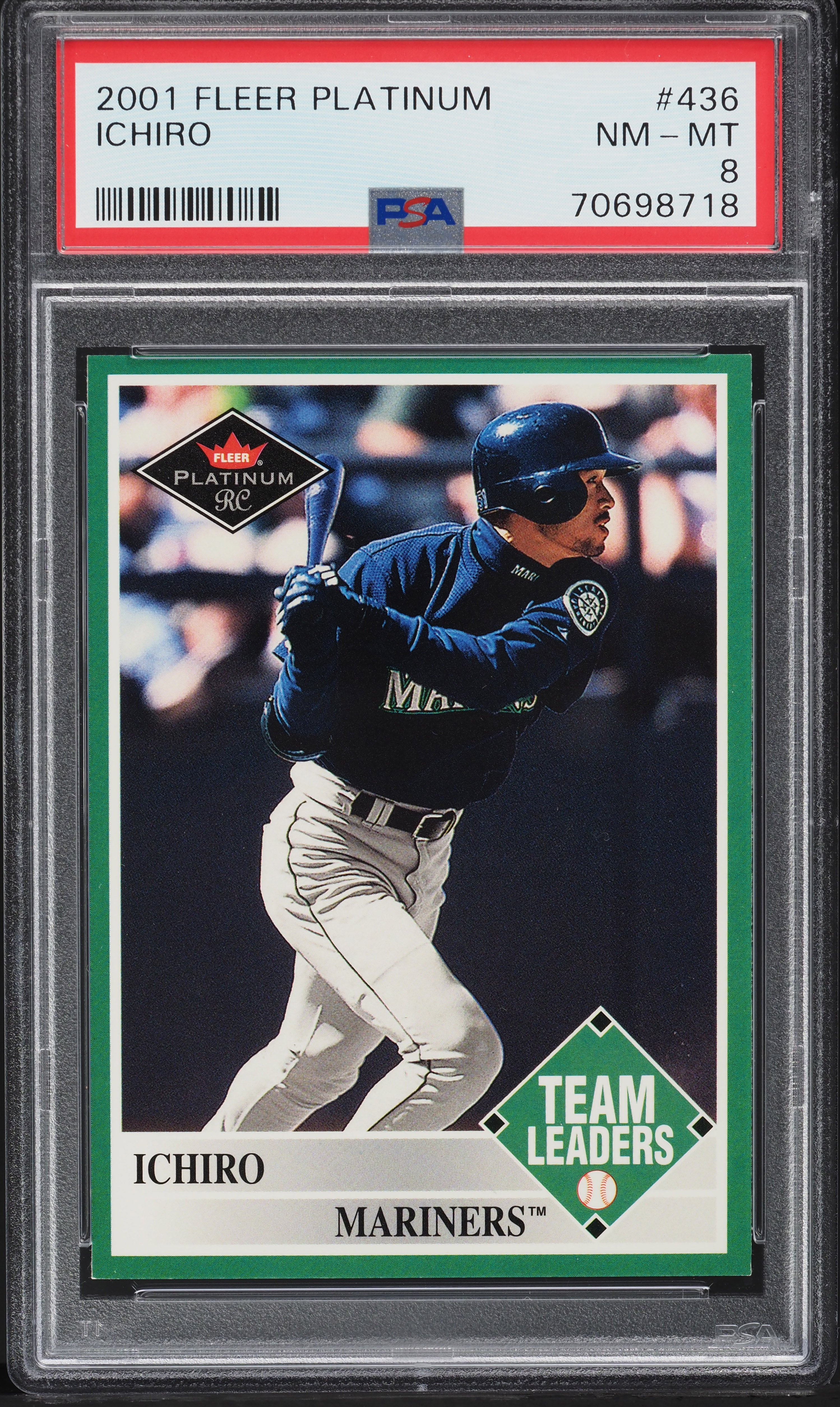 2001 Fleer Platinum Ichiro Suzuki ROOKIE #436 PSA 8 NM-MT on