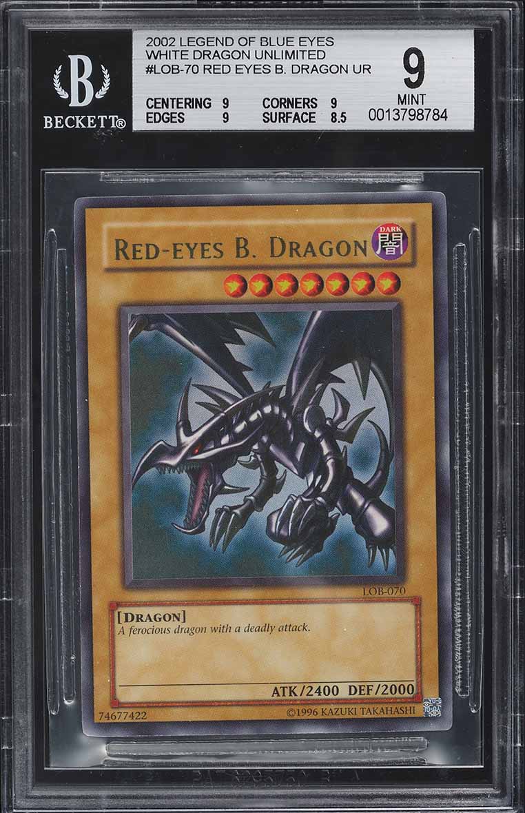 2002 Yu-Gi-Oh! Legend Of Blue-Eyes Red Eyes B. Dragon #LOB-070 BGS 9 MINT on Fanatics Collect 2002 Yu-Gi-Oh! Legend Of Blue-Eyes Red Eyes B. Dragon #LOB-070 BGS 9 MINT on Fanatics Collect