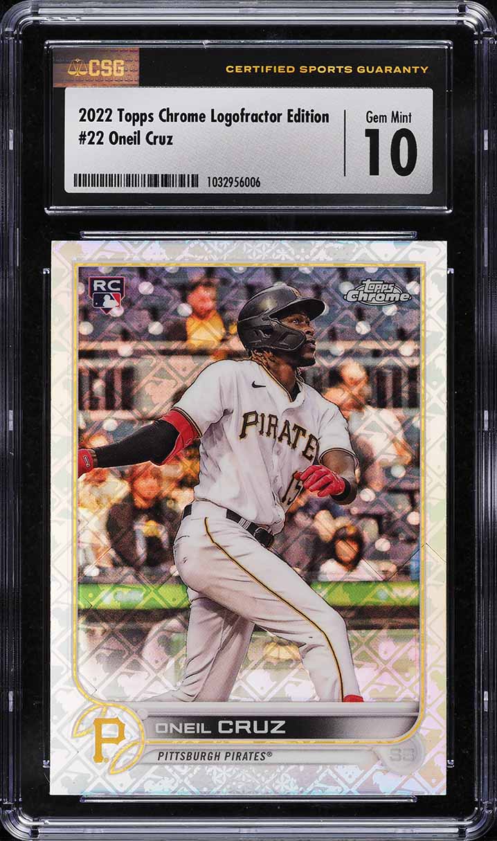 2022 Topps Chrome Logofractor Oneil Cruz ROOKIE #22 CSG 10 GEM MINT