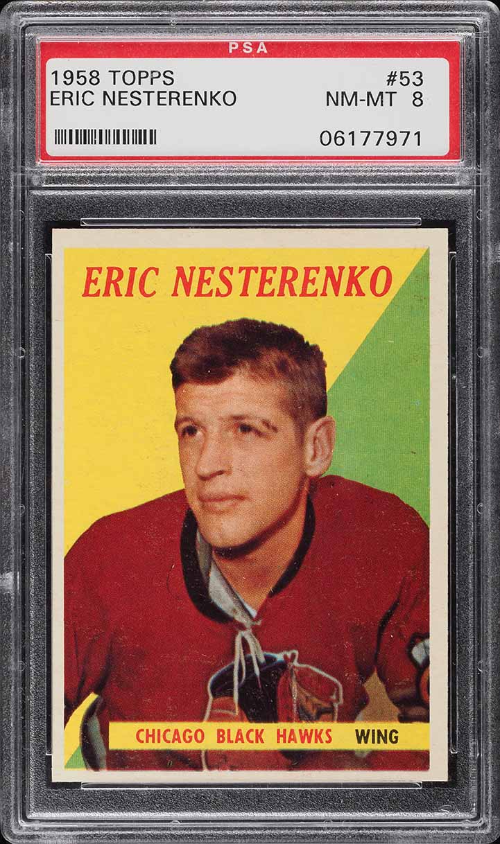 1958 Topps Hockey Eric Nesterenko #53 PSA 8 NM-MT
