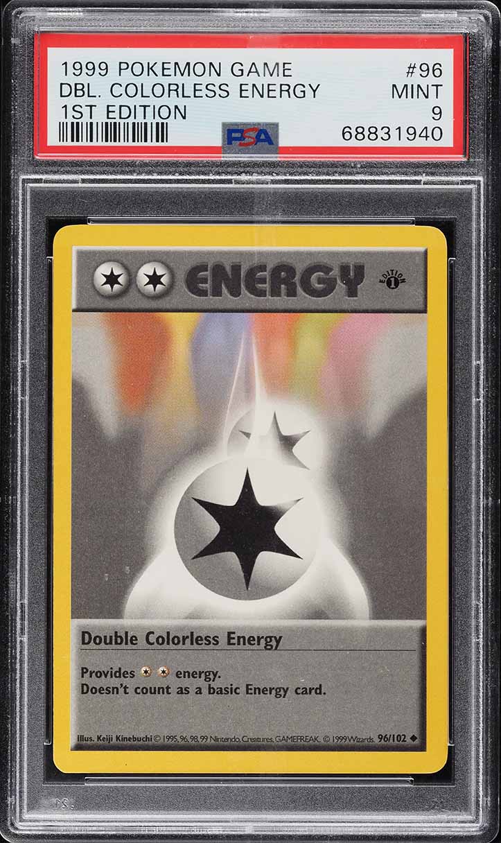 1999 Pokemon Base Set Shadowless 1st Edition Double Colorless Energy #96 PSA 9