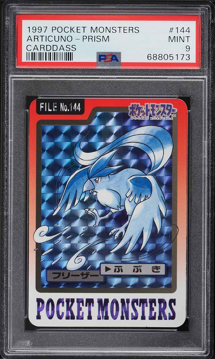 1997 Pokemon Japanese Pocket Monsters Carddass Prism Articuno #144 PSA 9 MINT