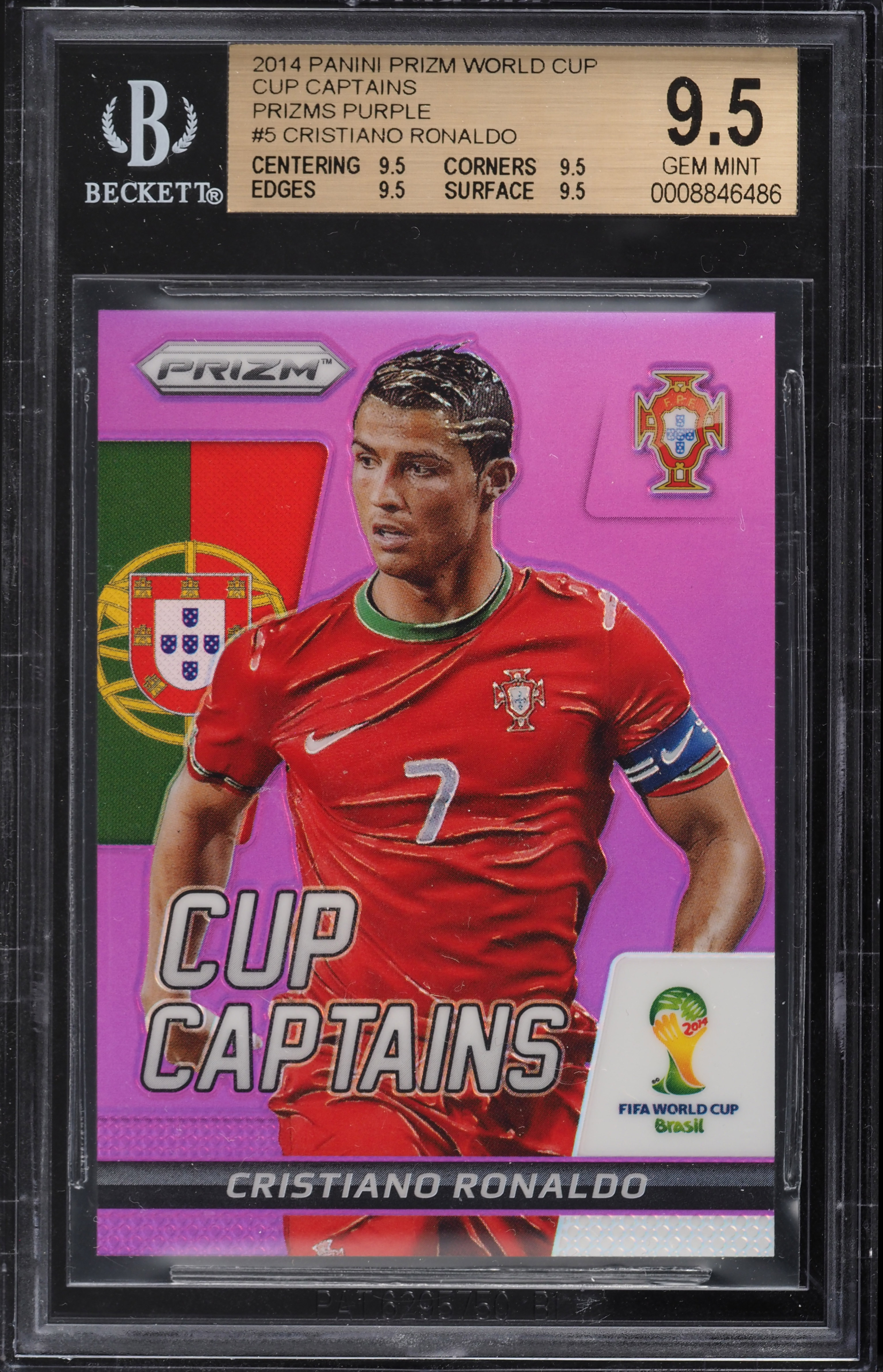 2014 Panini Prizm World Cup Captains Purple Prizms Cristiano