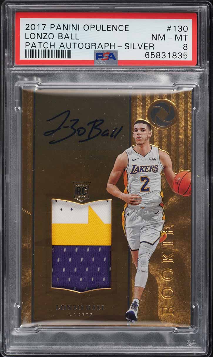 2017 Panini Opulence Silver Lonzo Ball ROOKIE PATCH AUTO /25 #130