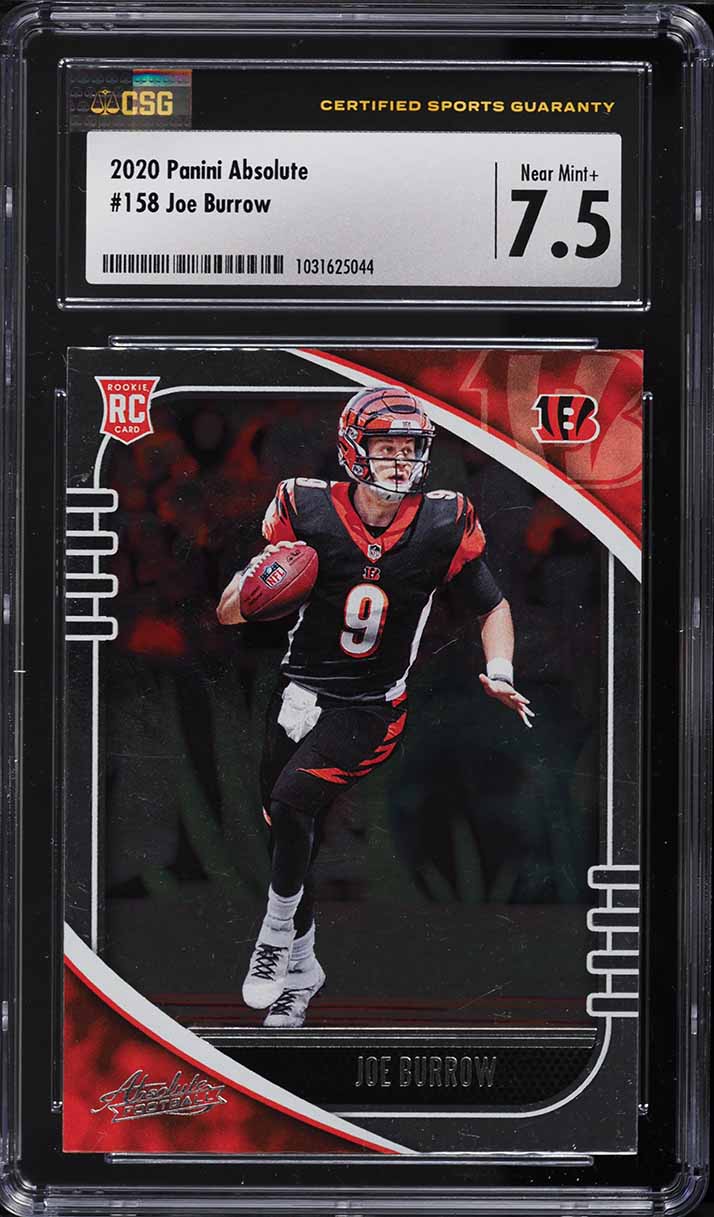 2020 Absolute Football Joe Burrow ROOKIE #158 CSG 7.5 NRMT+