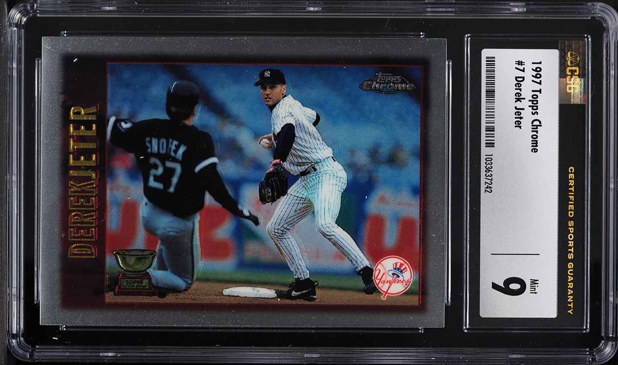 1997 Topps Chrome Derek Jeter #7 CSG 9 MINT