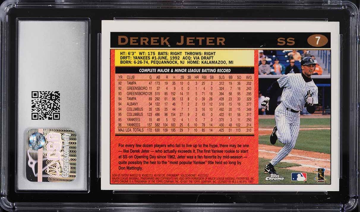1997 Topps Chrome Derek Jeter #7 CSG 9 MINT