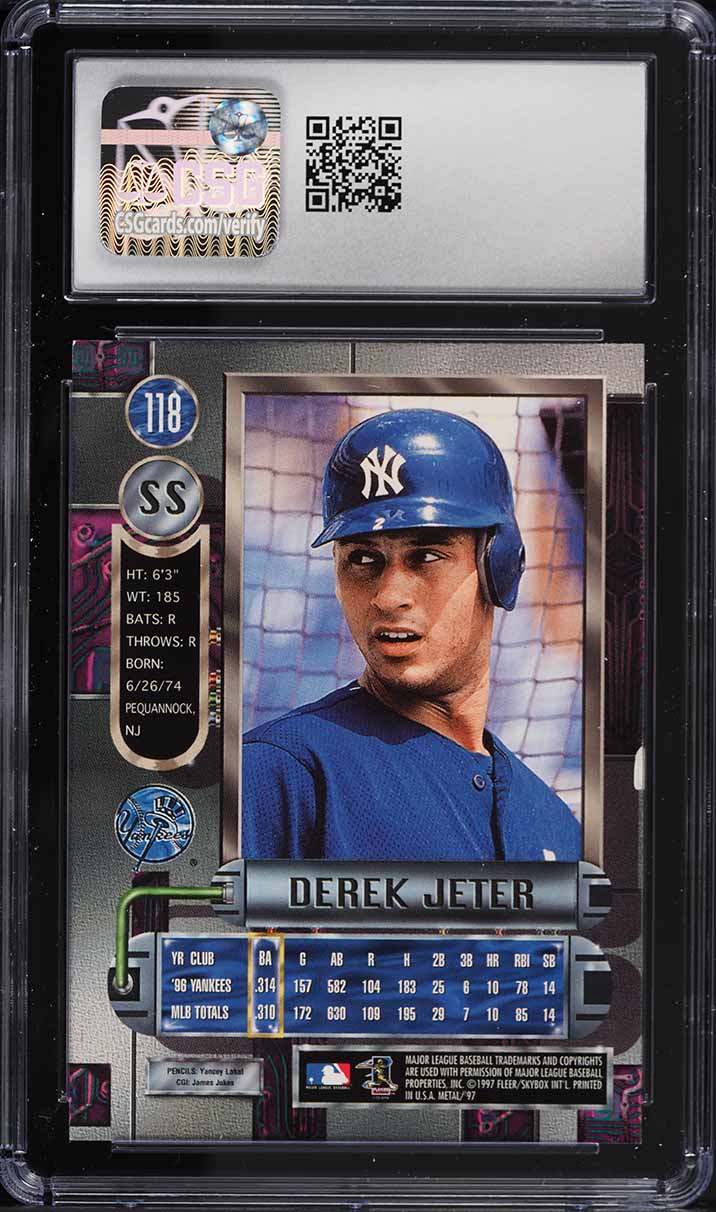 1997 Metal Universe Derek Jeter #118 CSG 8.5 NM-MT