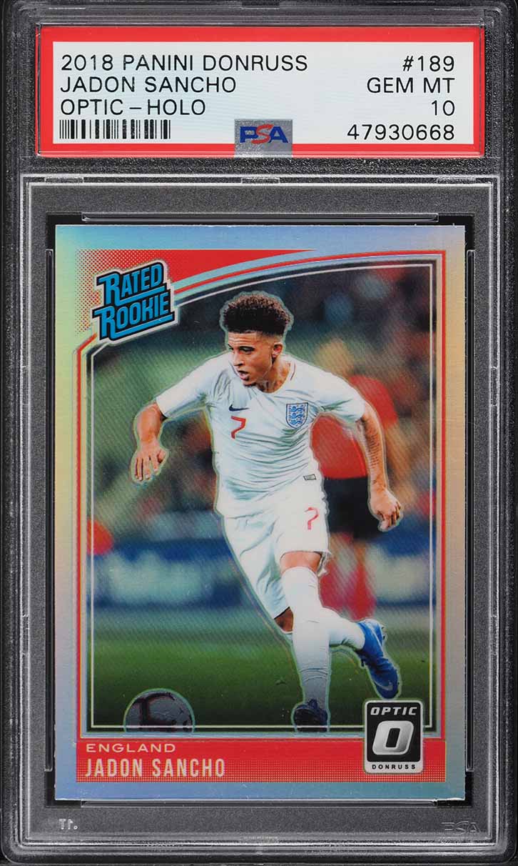 2018 Donruss Optic Holo Jadon Sancho ROOKIE #189 PSA 10 GEM MINT