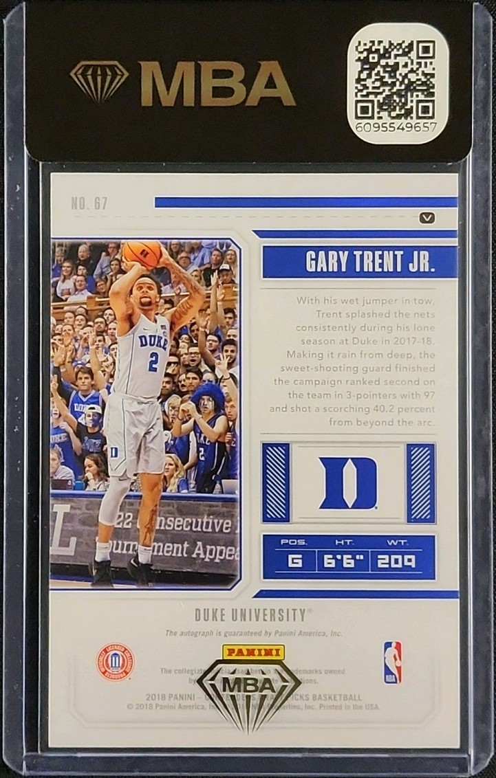 2018 Panini Contenders Draft Variation Gary Trent Jr. ROOKIE AUTO