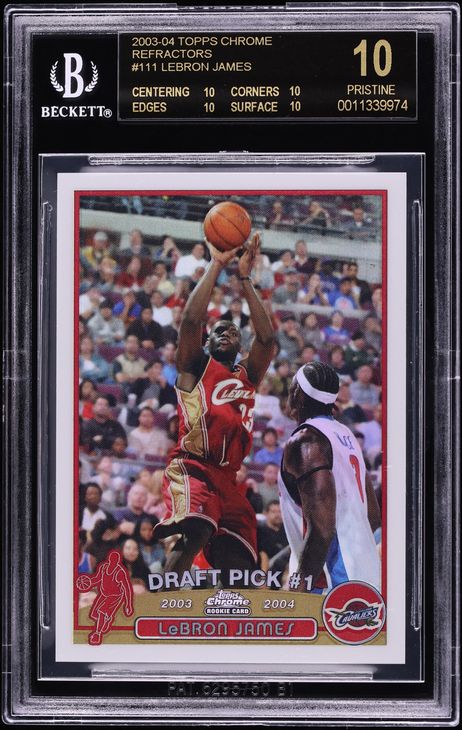 2003 Topps Chrome Refractor LeBron James ROOKIE #111 BGS 10 PRISTINE, BLACK LABEL