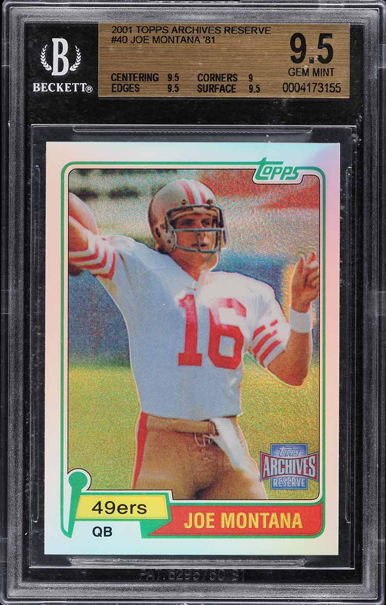 2001 Topps Archives Reserve Joe Montana #40 BGS 9.5 GEM MINT