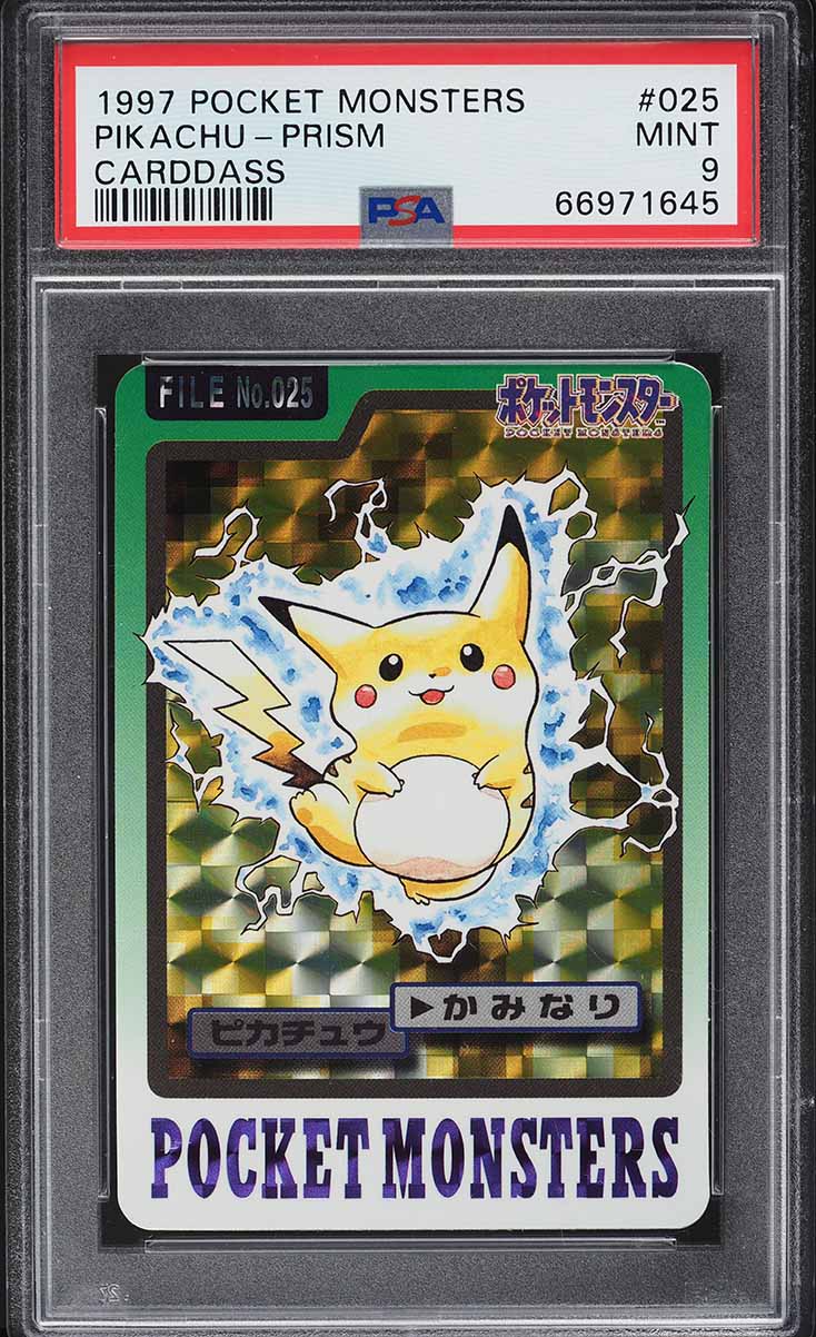 1997 Pokemon Japanese Pocket Monsters Carddass Prism Pikachu #25 PSA 9 MINT