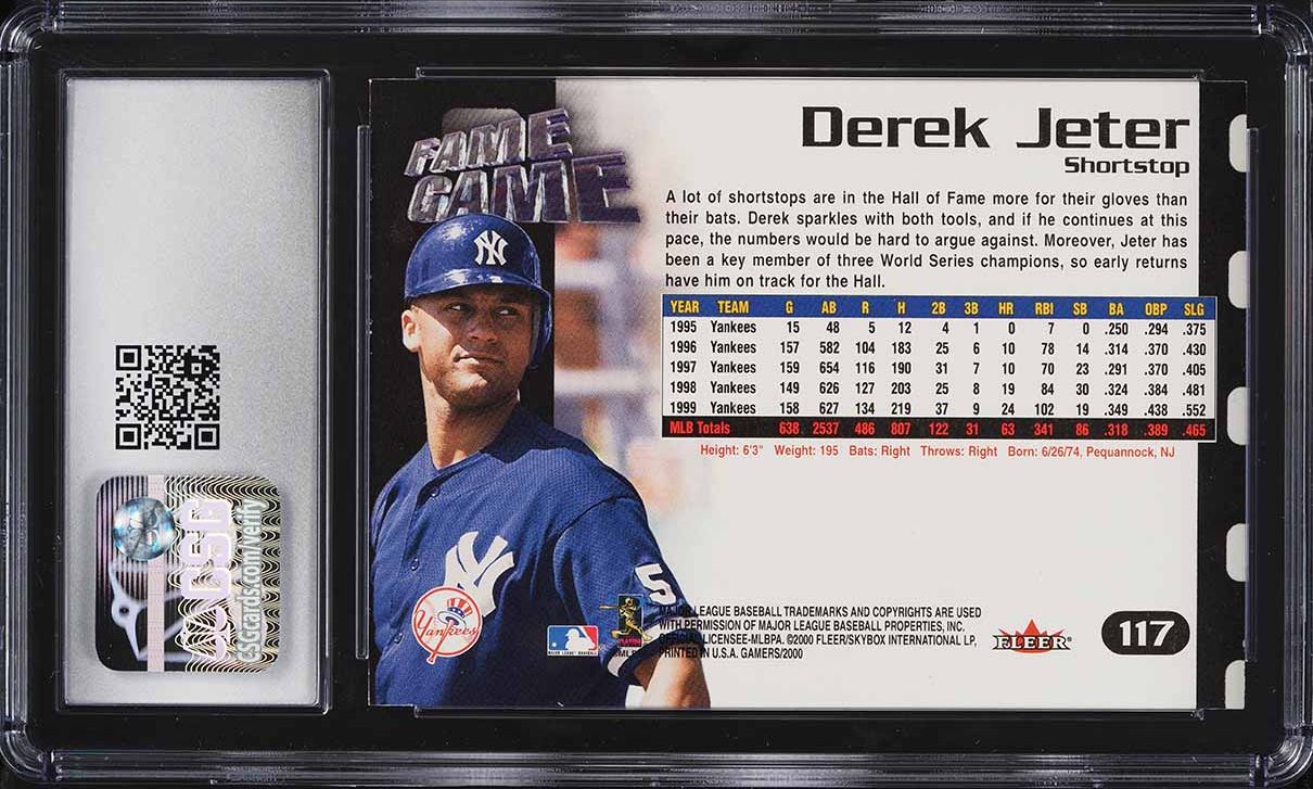 2000 Fleer Gamers Derek Jeter #117 CSG 8.5 NM-MT+