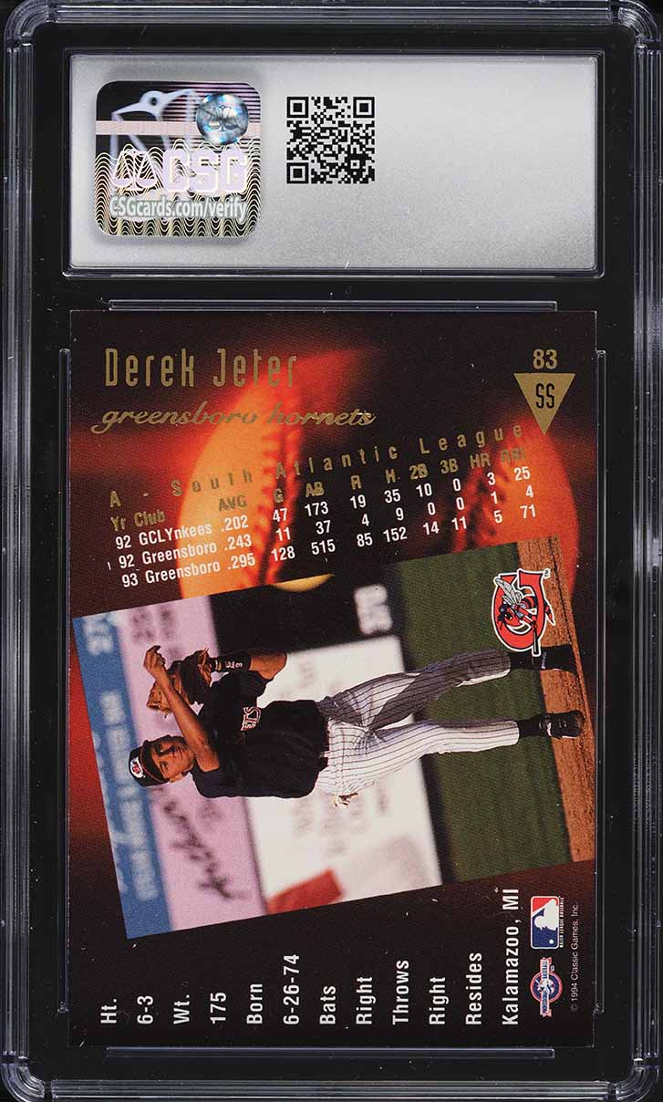 1994 Classic Best Gold Derek Jeter ROOKIE #83 CSG 8 NM-MT