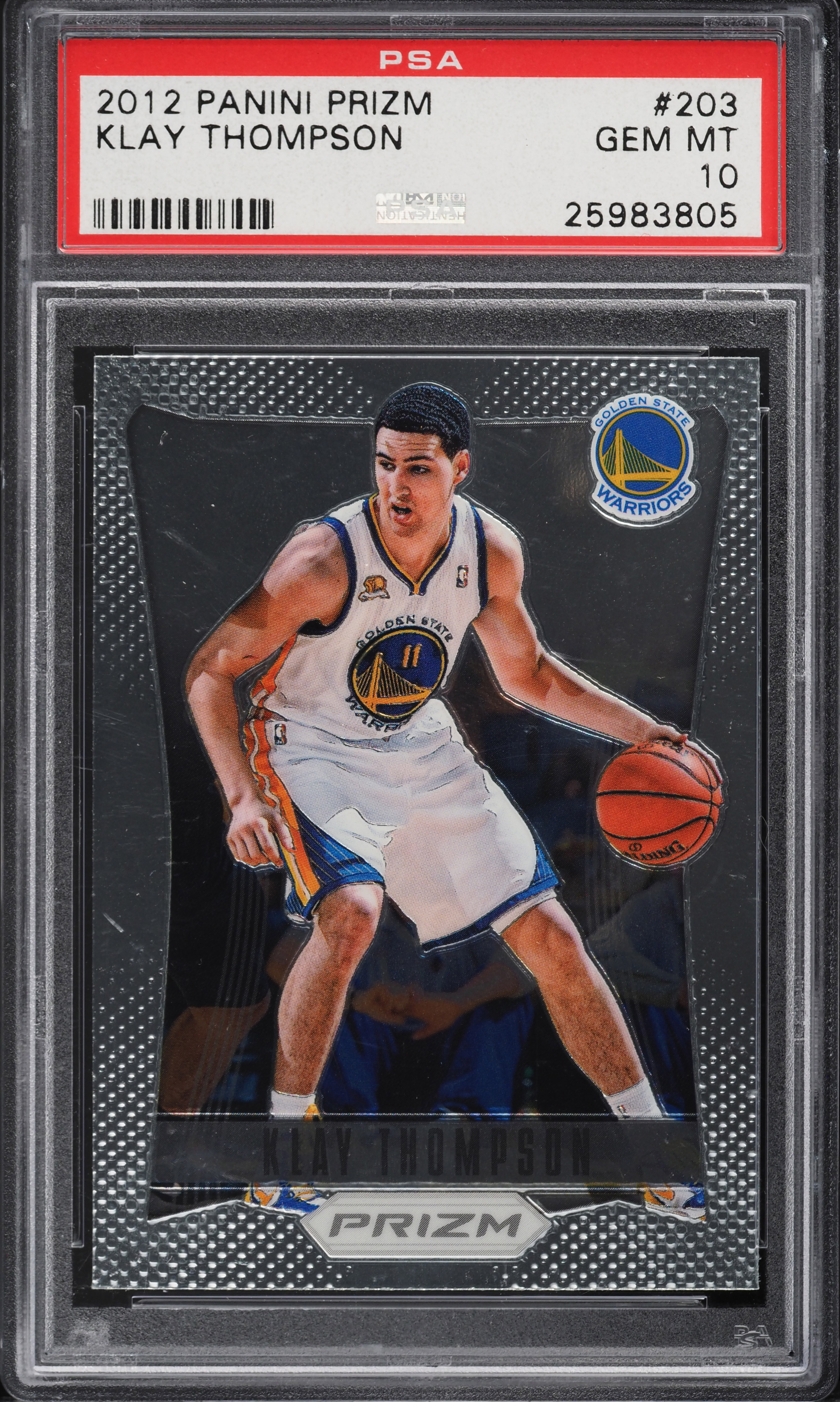 2012 Panini Prizm Klay Thompson ROOKIE #203 PSA 10 GEM MINT on
