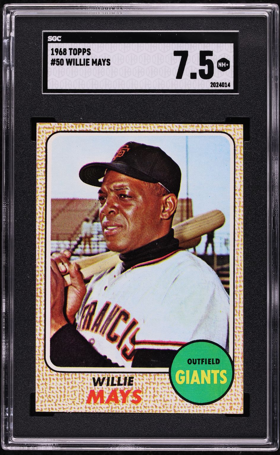 1968 Topps Willie Mays #50 SGC 7.5 NRMT+