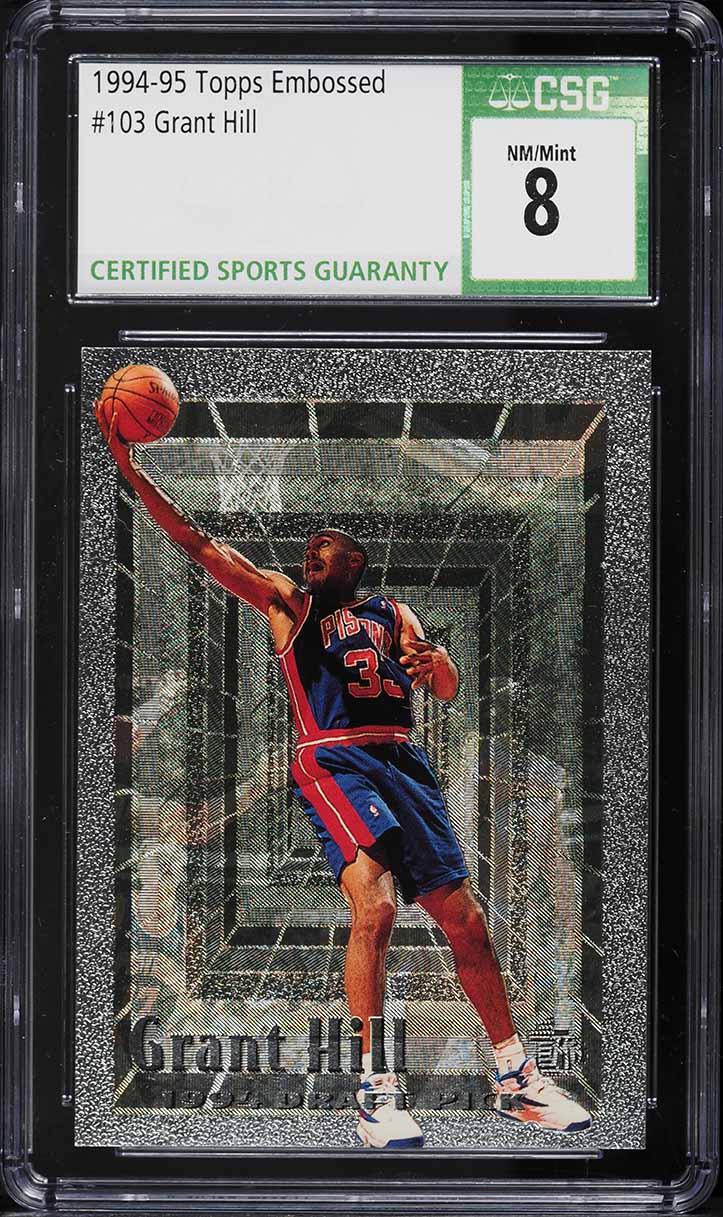 1994 Topps Embossed Grant Hill ROOKIE #103 CSG 8 NM-MT