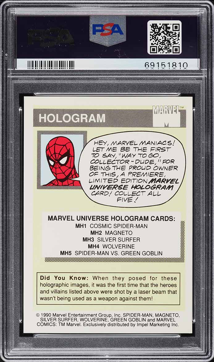 marvel holographic cards 1991 Universe Series II Hologram Insert Set of 5 NM/M Spider-Man, Hulk put a +1/+1 counter on target creature. 1992 Marvel Venom H-4 Holo
