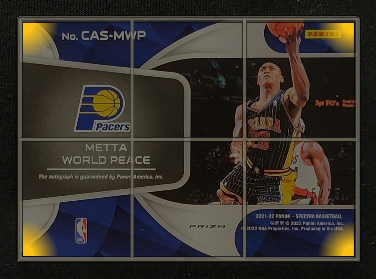 2021 Panini Spectra Catalysts Metta World Peace AUTO /25 #CAS-MWP MBA AUTH