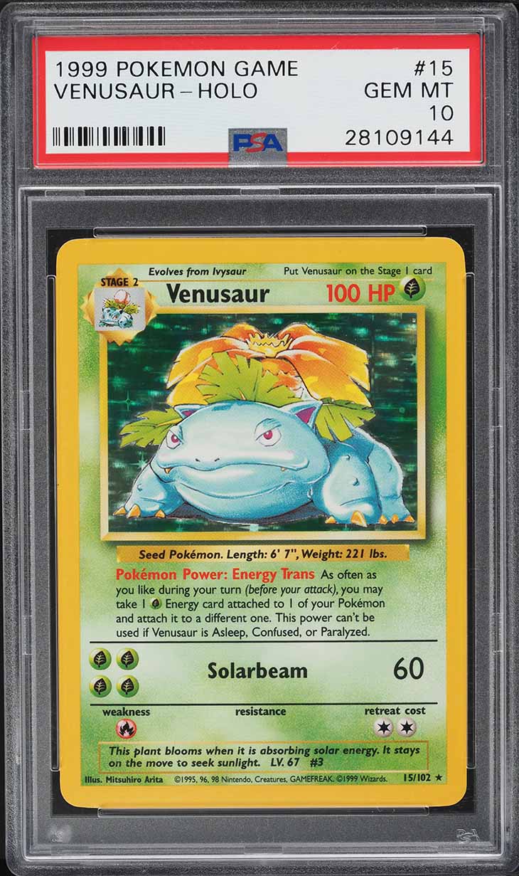 1999 Pokemon Base Set Holo Venusaur #15 PSA 10 GEM MINT