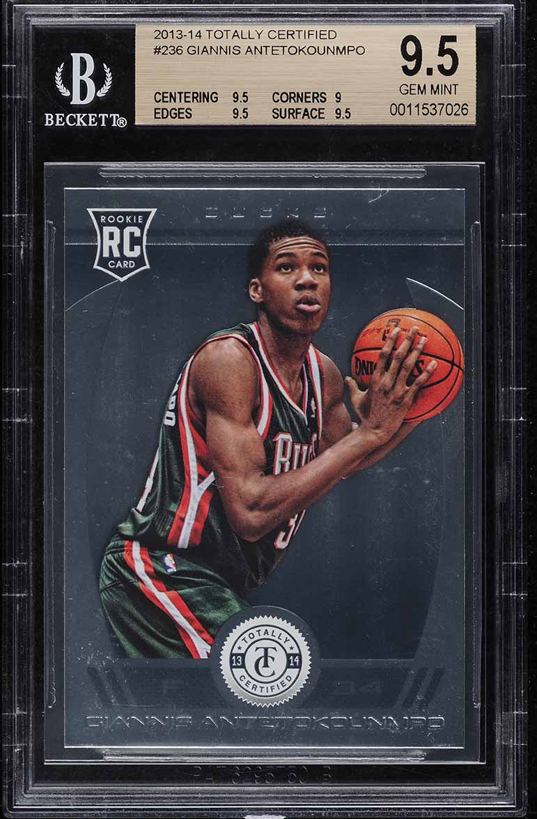 2013 Totally Certified Giannis Antetokounmpo ROOKIE #236 BGS 9.5 GEM MINT