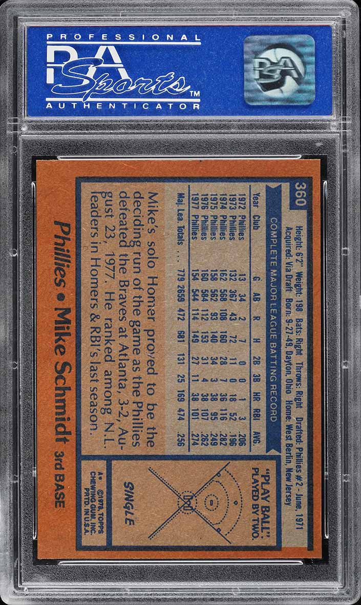 1978 Topps Mike Schmidt #360 PSA 8 NM-MT