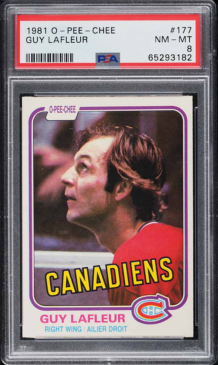 1981 O-Pee-Chee Hockey Guy Lafleur #177 PSA 8 NM-MT