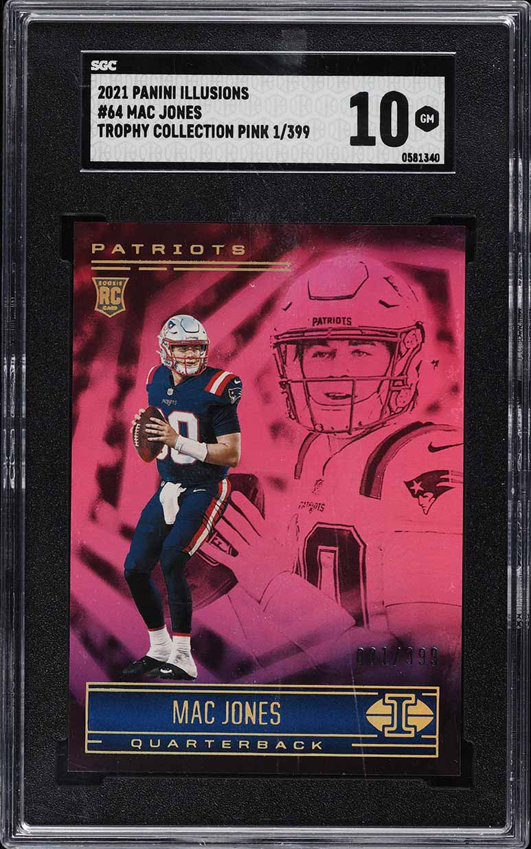2021 Panini Illusions Trophy Collection Pink Mac Jones ROOKIE 1/399 #64 SGC 10