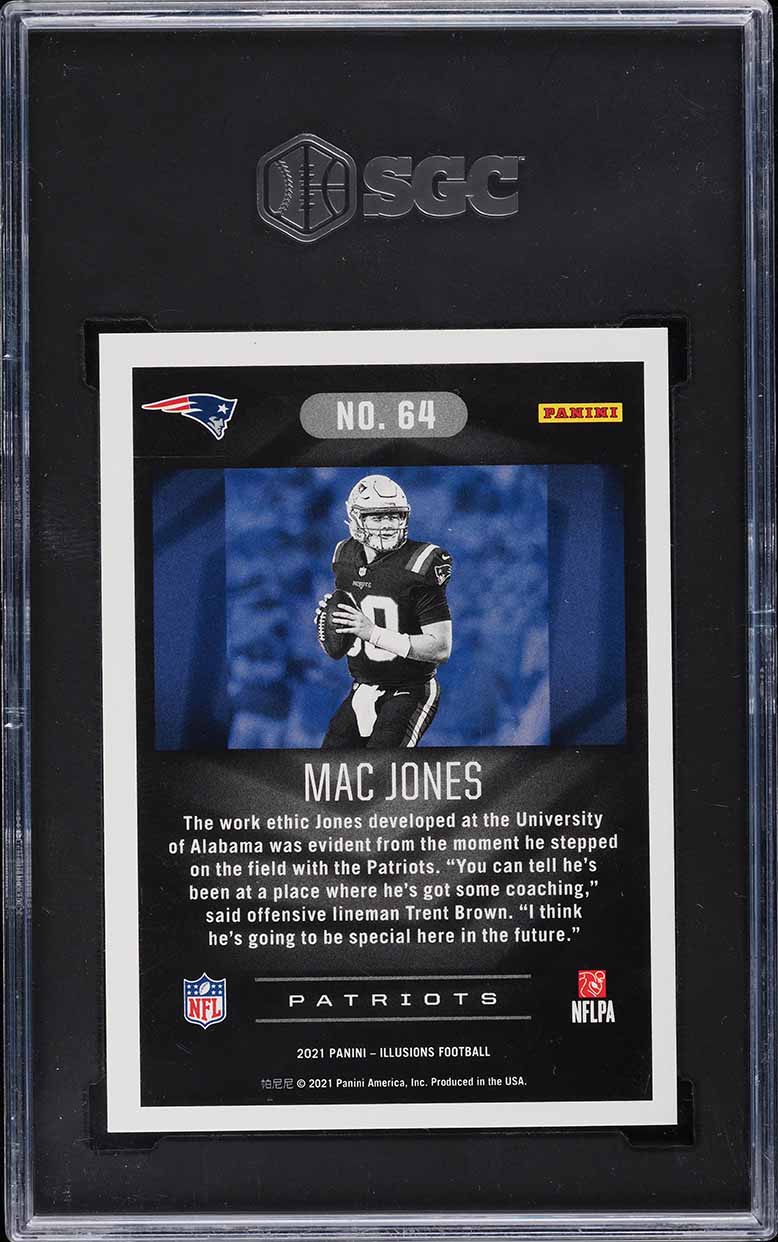 2021 Panini Illusions Trophy Collection Pink Mac Jones ROOKIE 1/399 #64 SGC 10