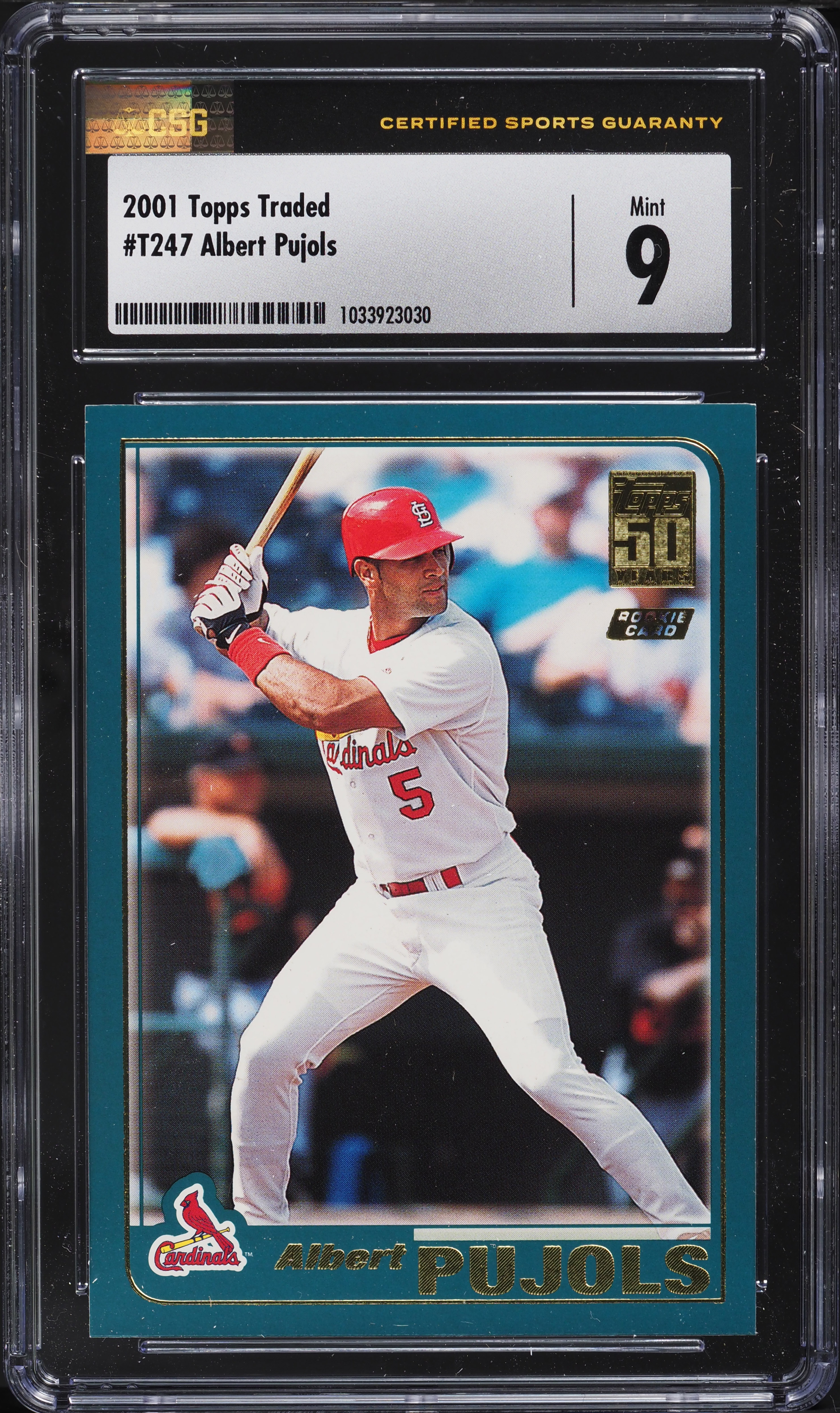 2001 Topps Traded Albert Pujols ROOKIE #T247 CSG 9 MINT on