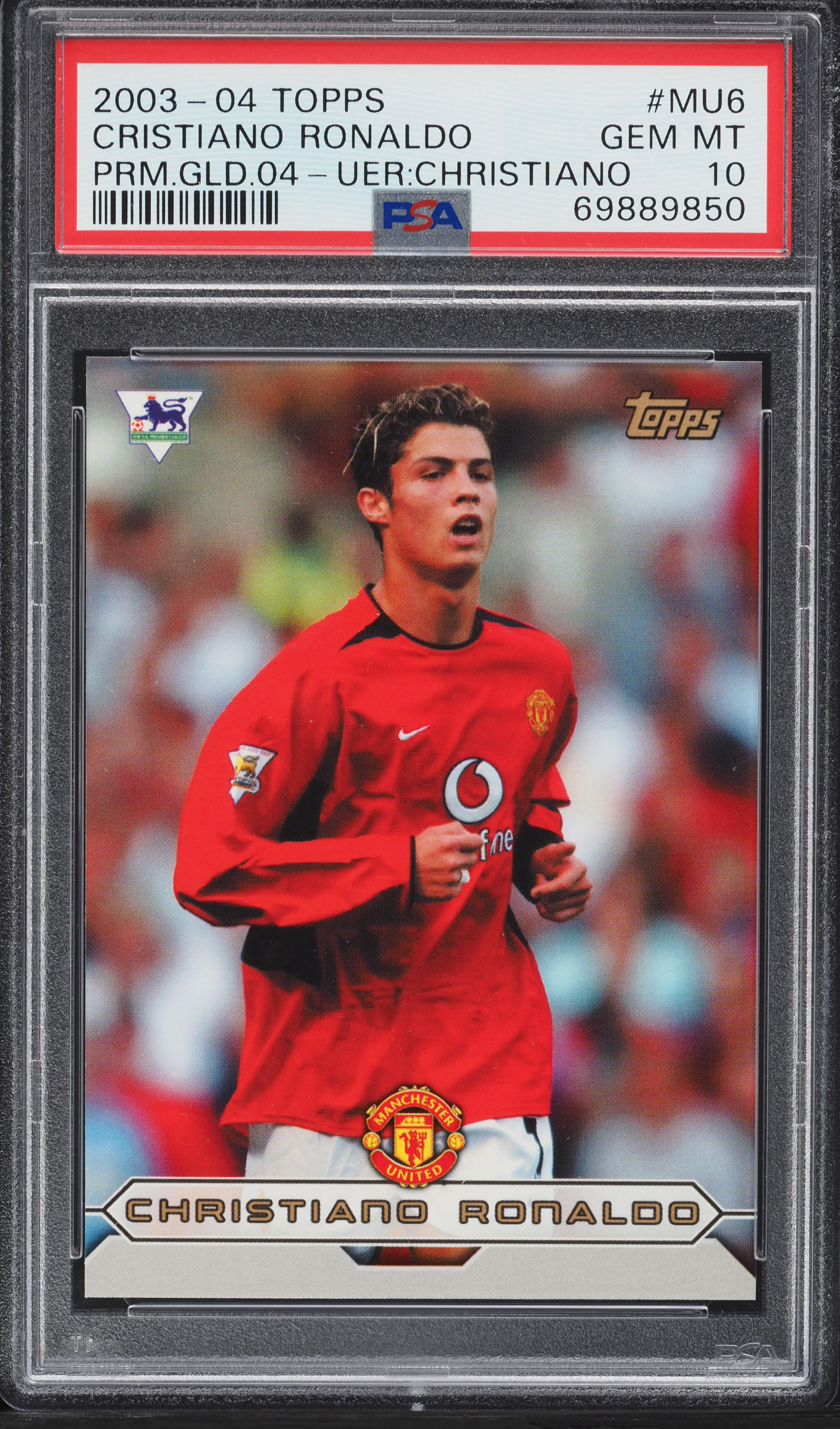 クリスティアーノ・ロナウド 2004 ルーキーカード Topps 2004 Topps Premier Gold Cristiano Ronaldo #MU6 PSA 10 GEM MINT on