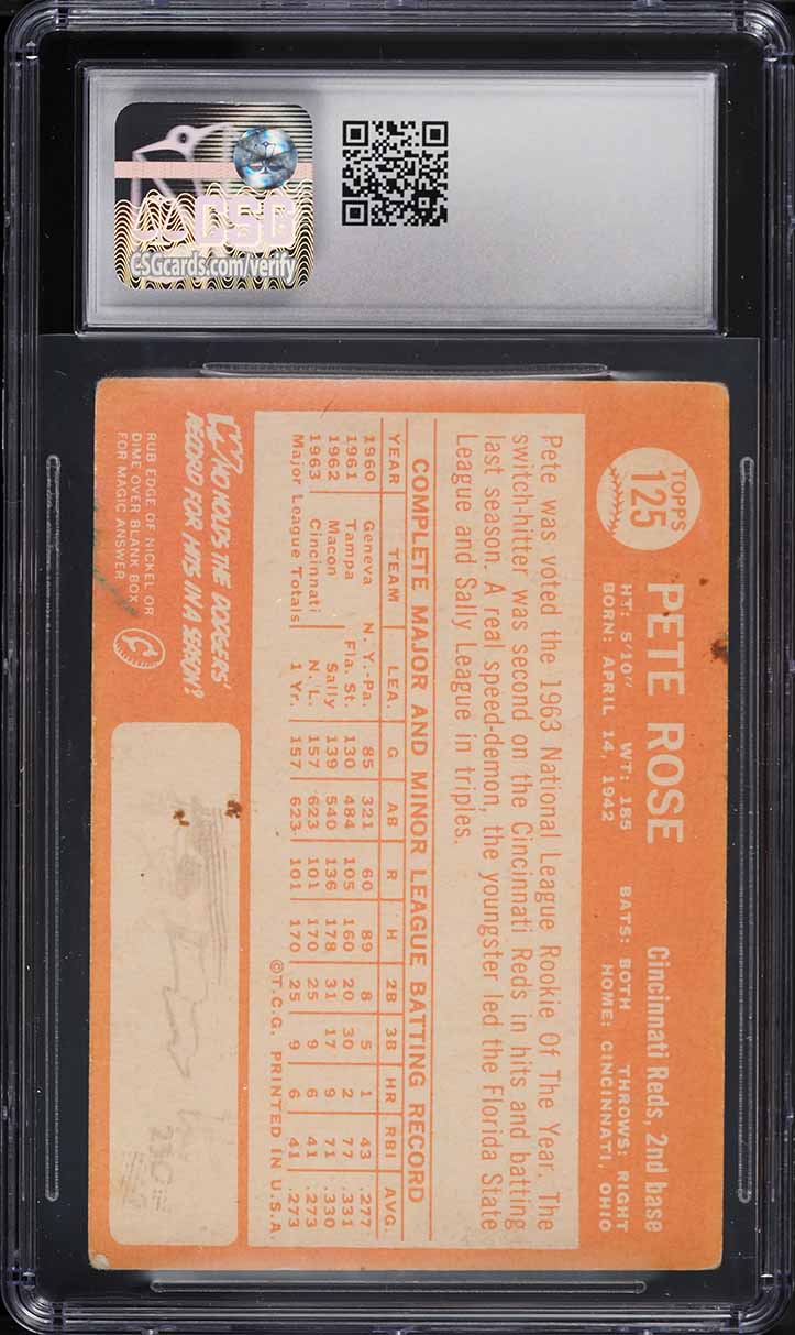 1964 Topps Pete Rose #125 CSG 2 GD