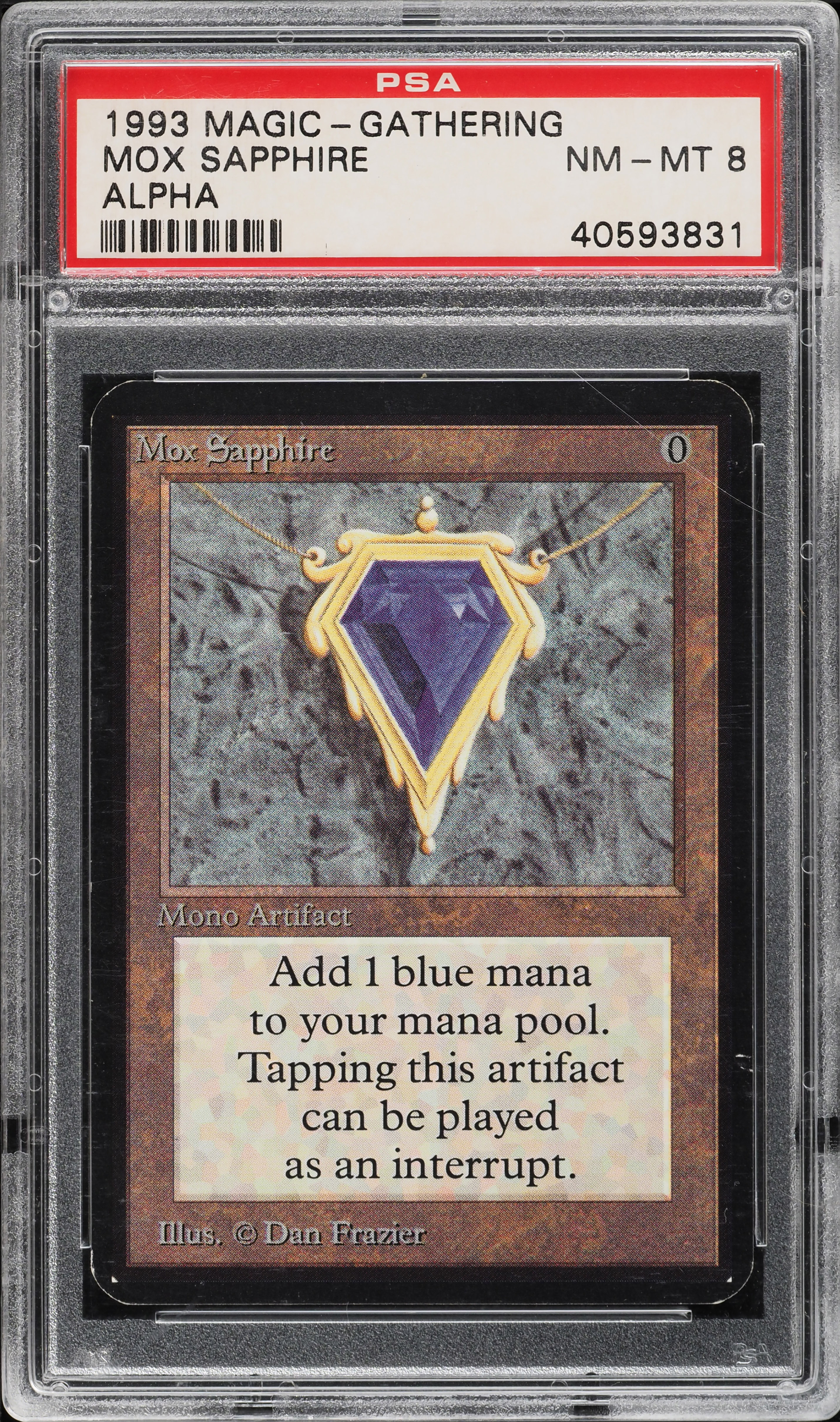 1993 Magic The Gathering MTG Alpha Mox Sapphire PSA 8 NM-MT on