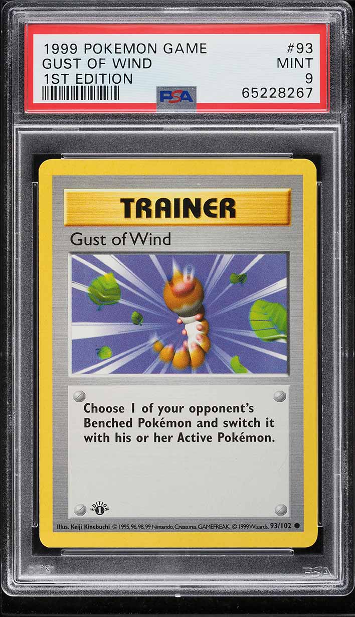 1999 Pokemon Base Set Shadowless 1st Edition Gust Of Wind #93 PSA 9 MINT