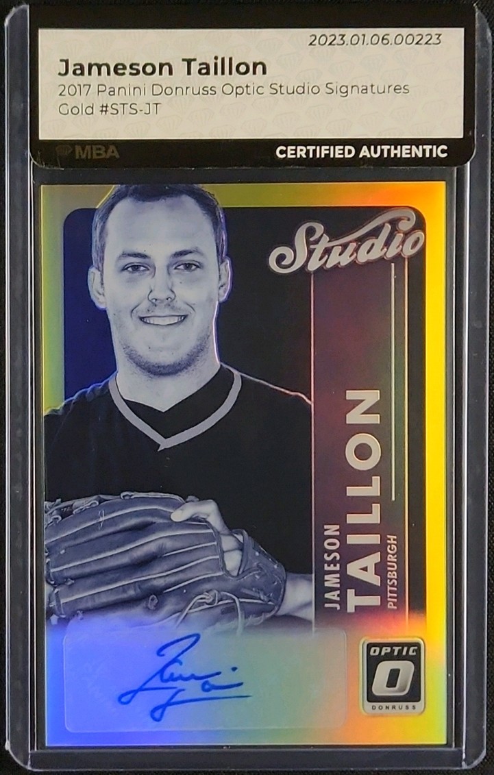 2017 Donruss Optic Studio Gold Jameson Taillon ROOKIE AUTO /10 #STS-JT MBA AUTH