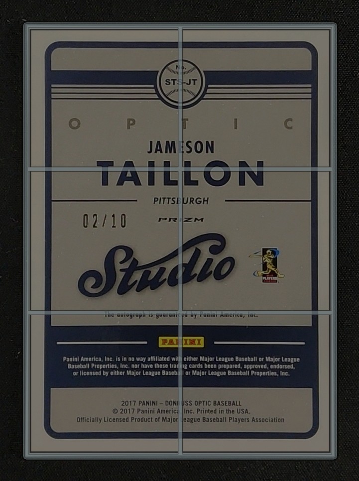 2017 Donruss Optic Studio Gold Jameson Taillon ROOKIE AUTO /10 #STS-JT MBA AUTH